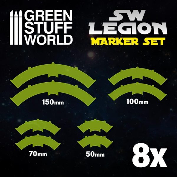 Green Stuff World Star Wars: Legion  Tapes & Measuring Sticks Star Wars Legion: GREEN FLUOR Line of Fire Markers - 8435646502359ES - 8435646502359