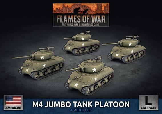 Battlefront Flames of War  United States of America M4 Jumbo Platoon (x4 Plastic Vehicles) - UBX92 - 9420020253933