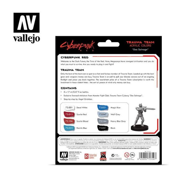Vallejo   Vallejo Figures AV Vallejo Cyberpunk - Trauma Team (x8) & Figure - VAL72310 -