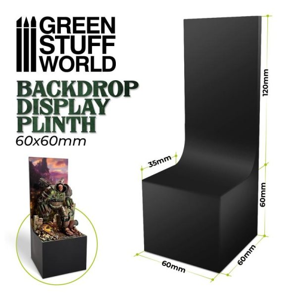 Green Stuff World   Display Plinths Backdrop Display Plinth 6x6x6cm Black - 8435646508337ES - 8435646508337