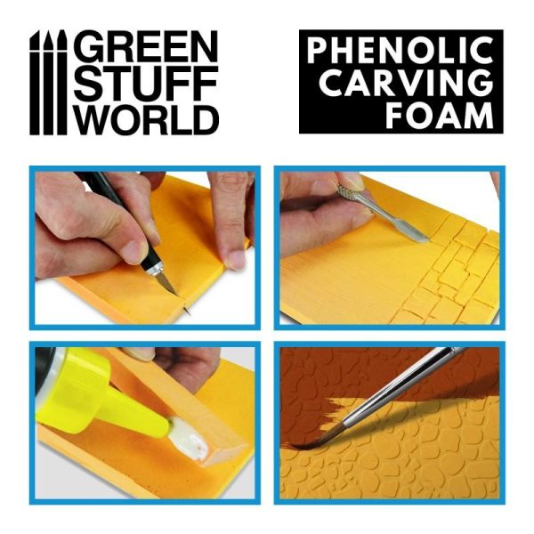 Green Stuff World   Foamboard Phenolic Carving Foam 6mm - A4 size - 8435646506029ES -