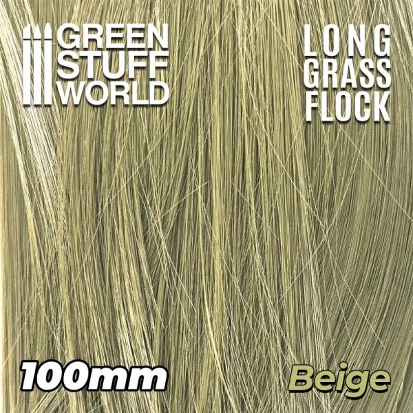 Green Stuff World   Sand & Flock Long Grass Flock 100mm - Beige - 8435646507095ES - 8435646507095