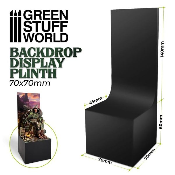 Green Stuff World   Display Plinths Backdrop Display Plinth 7x7x6cm Black - 8435646508344ES - 8435646508344