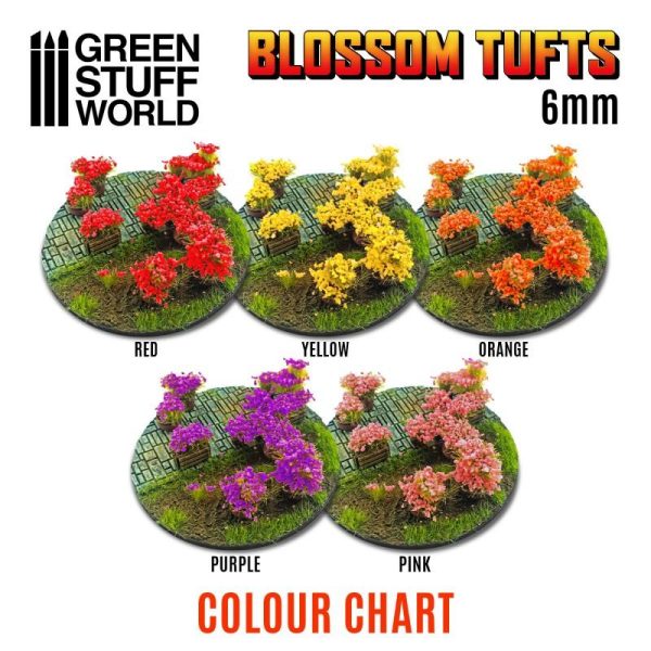 Green Stuff World   Lichen & Foliage Blossom TUFTS - 6mm self-adhesive - PINK - 8435646508368ES - 8435646508368