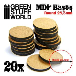 Green Stuff World   MDF Bases MDF Bases - Round 28,5 mm - 8435646508801ES -