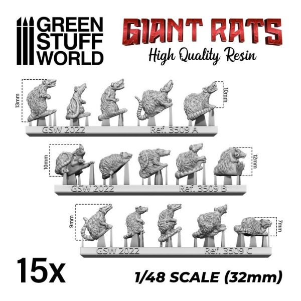 Green Stuff World    GIANT RATS Resin Set - 8435646508696ES -