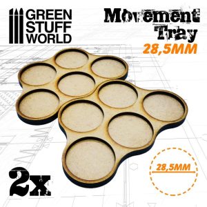 Green Stuff World   Movement Trays MDF Movement Trays 28,5mm x5 - Skirmish - 8435646508818ES -