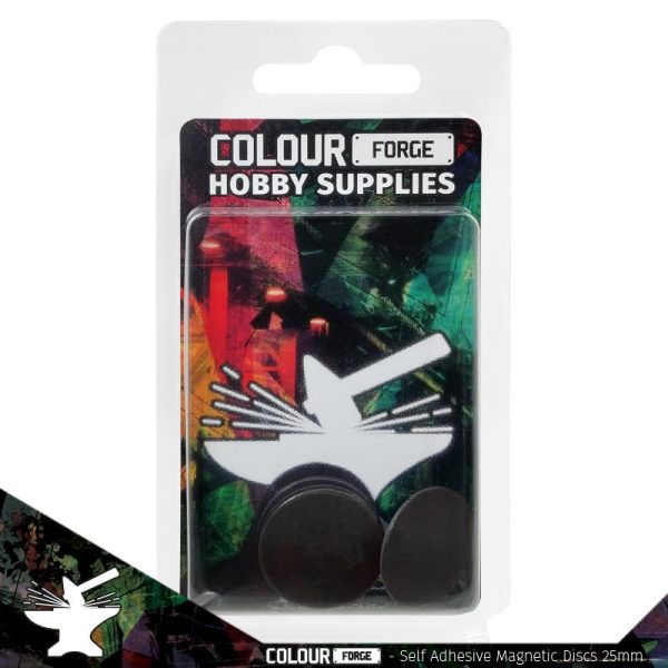 The Colour Forge   Magnets Self-adhesive magnetic discs 25mm x10 - TCF-MDI-006 - 5060843101451