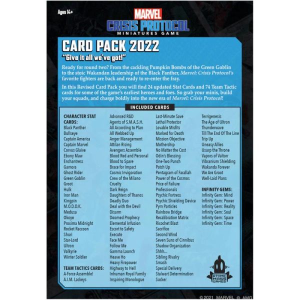 Atomic Mass Marvel Crisis Protocol  Marvel: Crisis Protocol Marvel Crisis Protocol: Card Pack 2022 - FFGCA10 - 841333117092