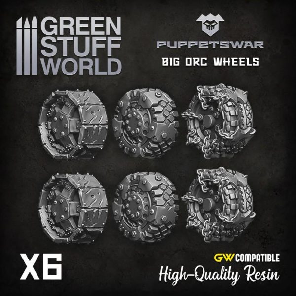 Green Stuff World   Green Stuff World Conversion Parts Turret - Big Orc Wheels - 5904873420932ES -