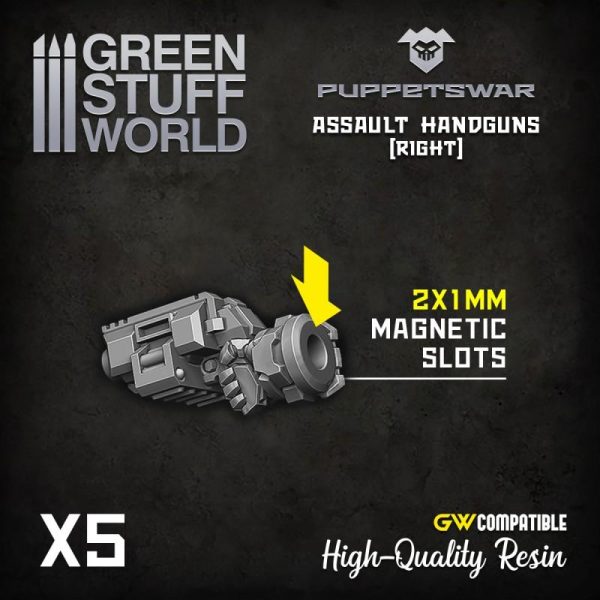 Green Stuff World   Green Stuff World Conversion Parts Assault Handguns - Right - 5904873421120ES -