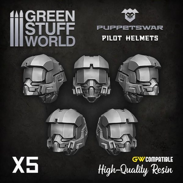 Green Stuff World   Green Stuff World Conversion Parts Pilot helmets - 5904873420345ES -