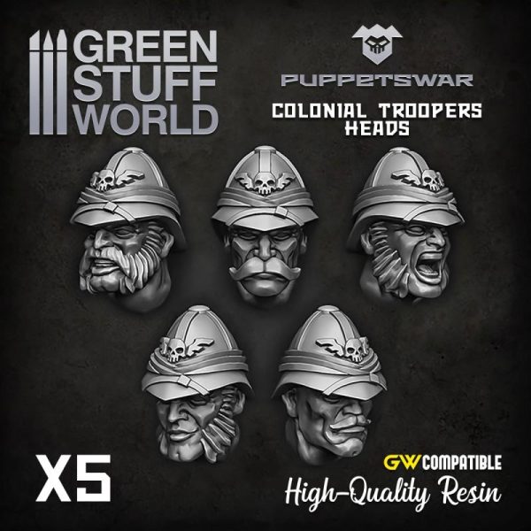 Green Stuff World   Green Stuff World Conversion Parts Colonial Troopers Heads - 5904873422516ES -