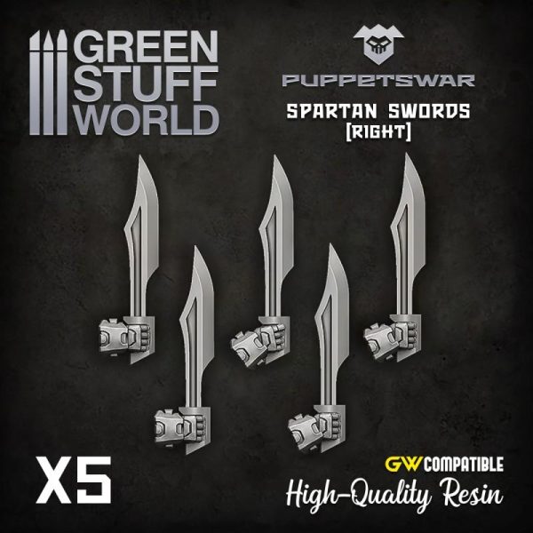 Green Stuff World   Green Stuff World Conversion Parts Spartan Swords - Right - 5904873422653ES -