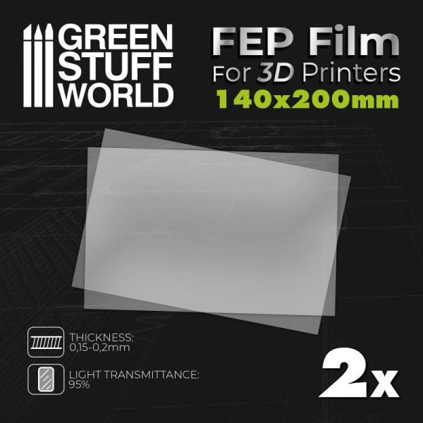 Green Stuff World   3d Printing & Accessories FEP film 200x140mm (pack x2) - 8435646504384ES -
