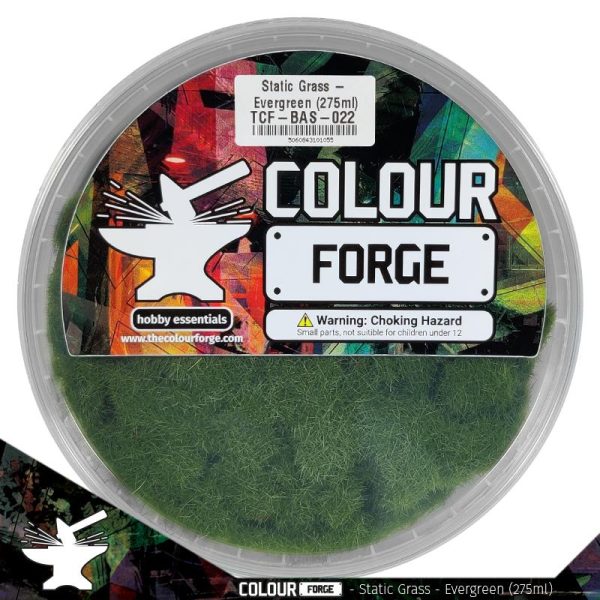 The Colour Forge   Sand & Flock Static Grass - Evergreen (275ml) - TCF-BAS-022 - 5060843101055