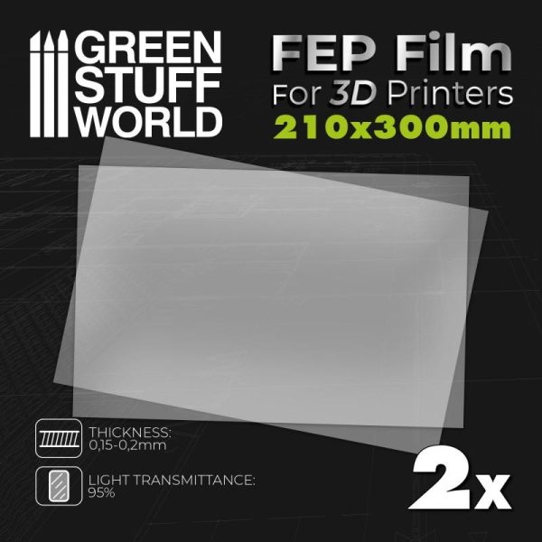 Green Stuff World   3d Printing & Accessories FEP film 300x210mm (pack x2) - 8435646504391ES -