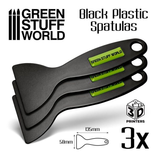 Green Stuff World   3d Printing & Accessories Black Plastic Spatulas - 3D printer - 8435646504575ES -