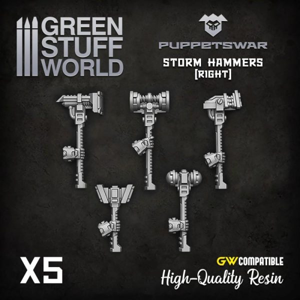 Green Stuff World   Green Stuff World Conversion Parts Storm Hammers - Right - 5904873422028ES -