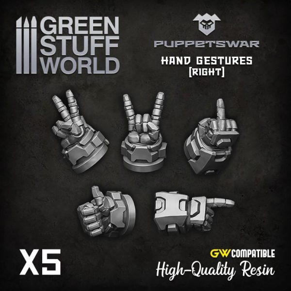Green Stuff World   Green Stuff World Conversion Parts Hand Gestures - Right - 5904873421274ES - 5904873421274