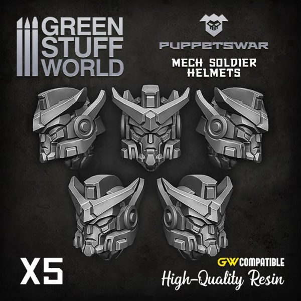 Green Stuff World   Green Stuff World Conversion Parts Mech Soldier helmets - 5904873423049ES -