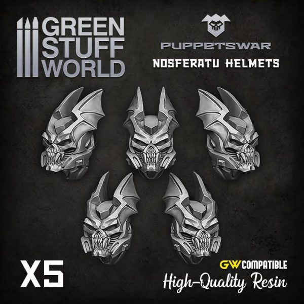 Green Stuff World   Green Stuff World Conversion Parts Nosferatu Helmets - 5904873421878ES -