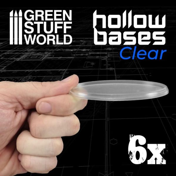 Green Stuff World   Plain Bases Hollow Plastic Bases -TRANSPARENT - Oval 90x52mm - 8435646504148ES -