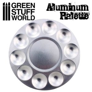 Round Aluminium Mixing Palette 10 Wells 1