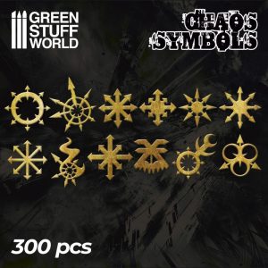 Etched Brass Chaos Runes and Symbols 1