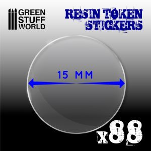 88x Resin Token Stickers 15mm 1