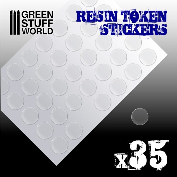 35x Resin Token Stickers 25mm 2