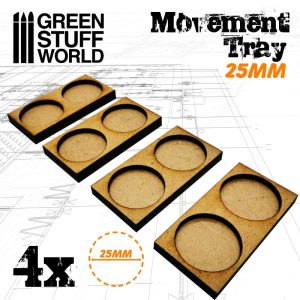 MDF Movement Trays 25mm 2x1 - Skirmish Lines 1