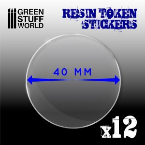 12x Resin Token Stickers 40mm 1