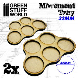 MDF Movement Trays 32mm x5 - Skirmish 1