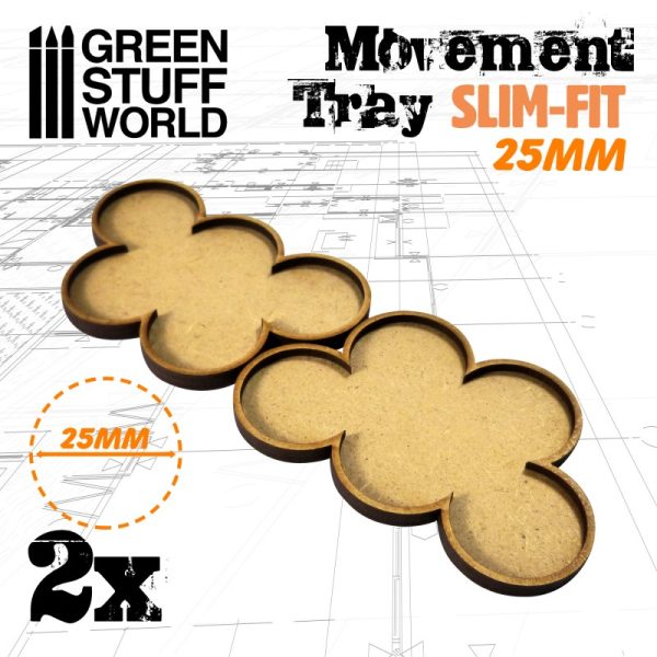 MDF Movement Trays 25mm x 5 - SLIM-FIT 3