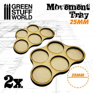 MDF Movement Trays 25mm x5 - Skirmish 1