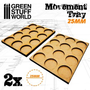 MDF Movement Trays 25mm 3x4 - Skirmish Lines 1