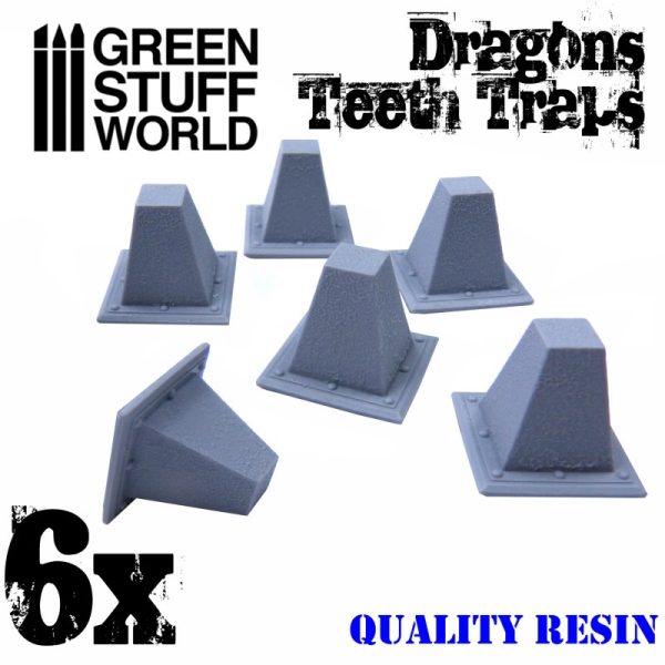 6x Resin Dragon Teeth Traps for Tanks 2
