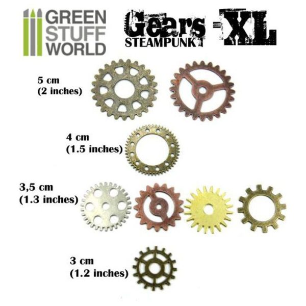 SteamPunk GEARS and COGS Beads 85gr XL size 3