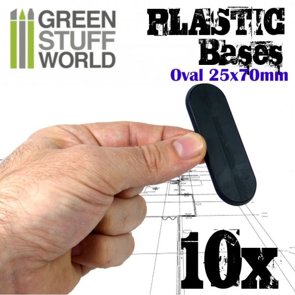 Plastic Bases - Oval Pill 25x70mm BLACK 2