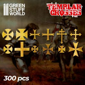 Etched Brass Templar Cross Symbols 1