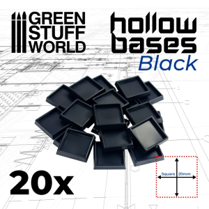 Hollow Plastic Bases - Square 20mm 1