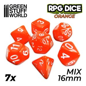 7x Mix 16mm Dice - Orange 1