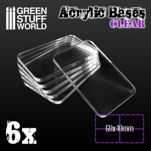 Acrylic Bases - Square 60x40mm CLEAR 1