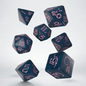 Sparkling Llama Dice Set (Glittering Dark Blue & Pink) 1