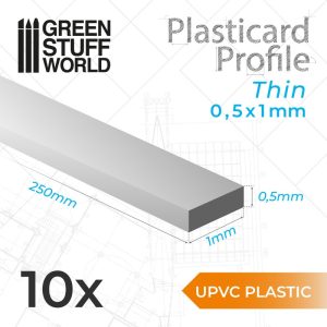 uPVC Plasticard - Thin 0.50mm x 1mm 1