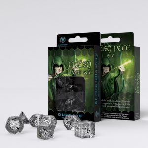 Elvish Translucent & black Dice Set (7) 1