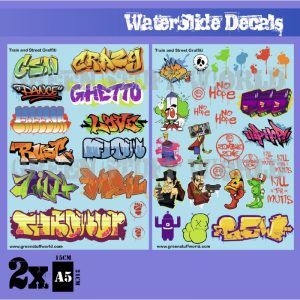 Waterslide Decals - Train and Graffiti Mix 1