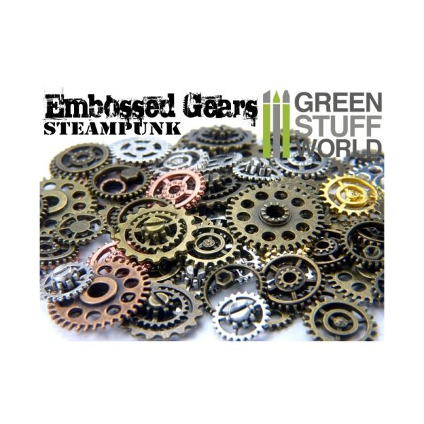 Embossed SteamPunk GEARS and COGS Beads 85gr 1