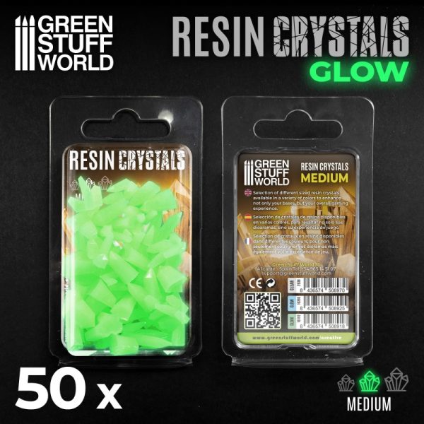 GREEN GLOW Resin Crystals - Medium 2